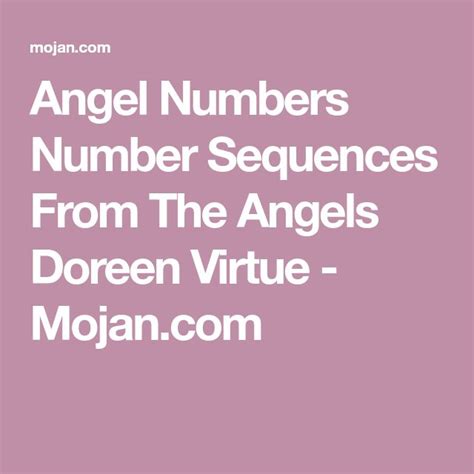 Angel Numbers Number Sequences From The Angels Doreen。